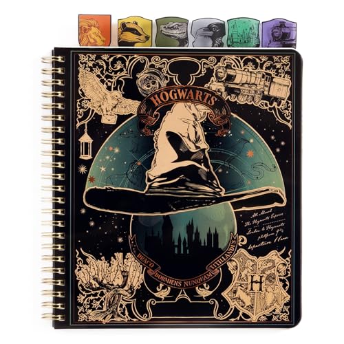 CON*QUEST ConQuest Journals Harry Potter Sorting Hat Tabbed Journal 6 Unique Dividers Hogwarts-Shaped Tabs Durable Plastic Cover 144 Ruled Pages Premium 100gsm Cream Paper Officially Licensed