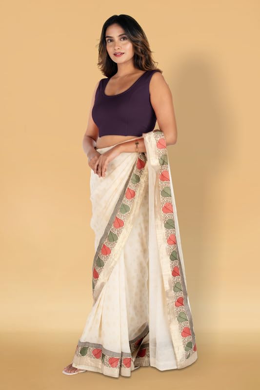 Image of Abhi Readymade Saree Blouse for Women- Sleeveless, Round Neck, Regular-fit, Stretchable, Pull-on Style Blouse