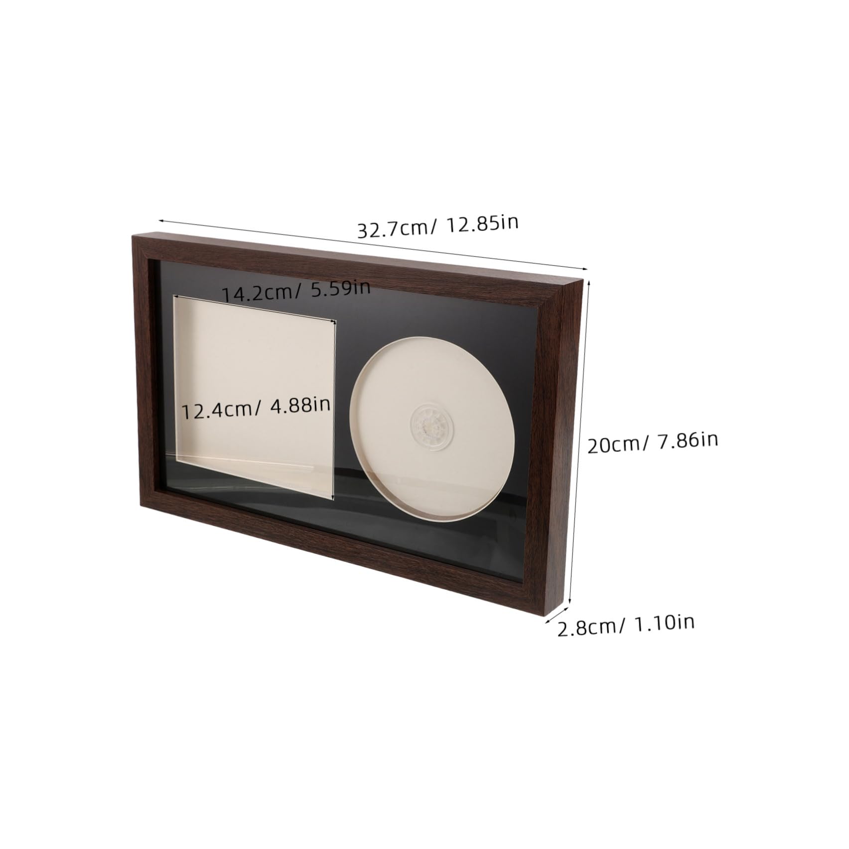 HOMSFOU Cornice per Esposizione Album Musicali e Vinili in Legno Design Cava 3d, Supporto Flessibile per CD e Dischi da Parete o Angolo Musicale