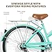 WEIZE Beach Cruiser Bike, 26 inch Commuter Bicycle for Adult Men and Women, 7-Speed/High-Carbon Steel/Front & Rear Fenders, Comfortable City Bikes with Rear Rack&Basket,Green