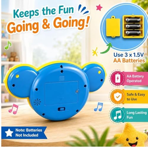 Image of GRAPHENE 2 in 1 Musical Drum Piano Educational Toy for Kids (1-3Year Old) Baby Toddlers Keyboard Flashing Lights Musical Drum Sound Songs Multicolor Instrument Fun Learning Toy Boys Girls