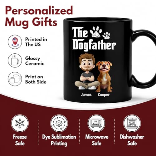 Taza personalizada Wrappiness Dog Dad 11oz cerámica miniatura 4
