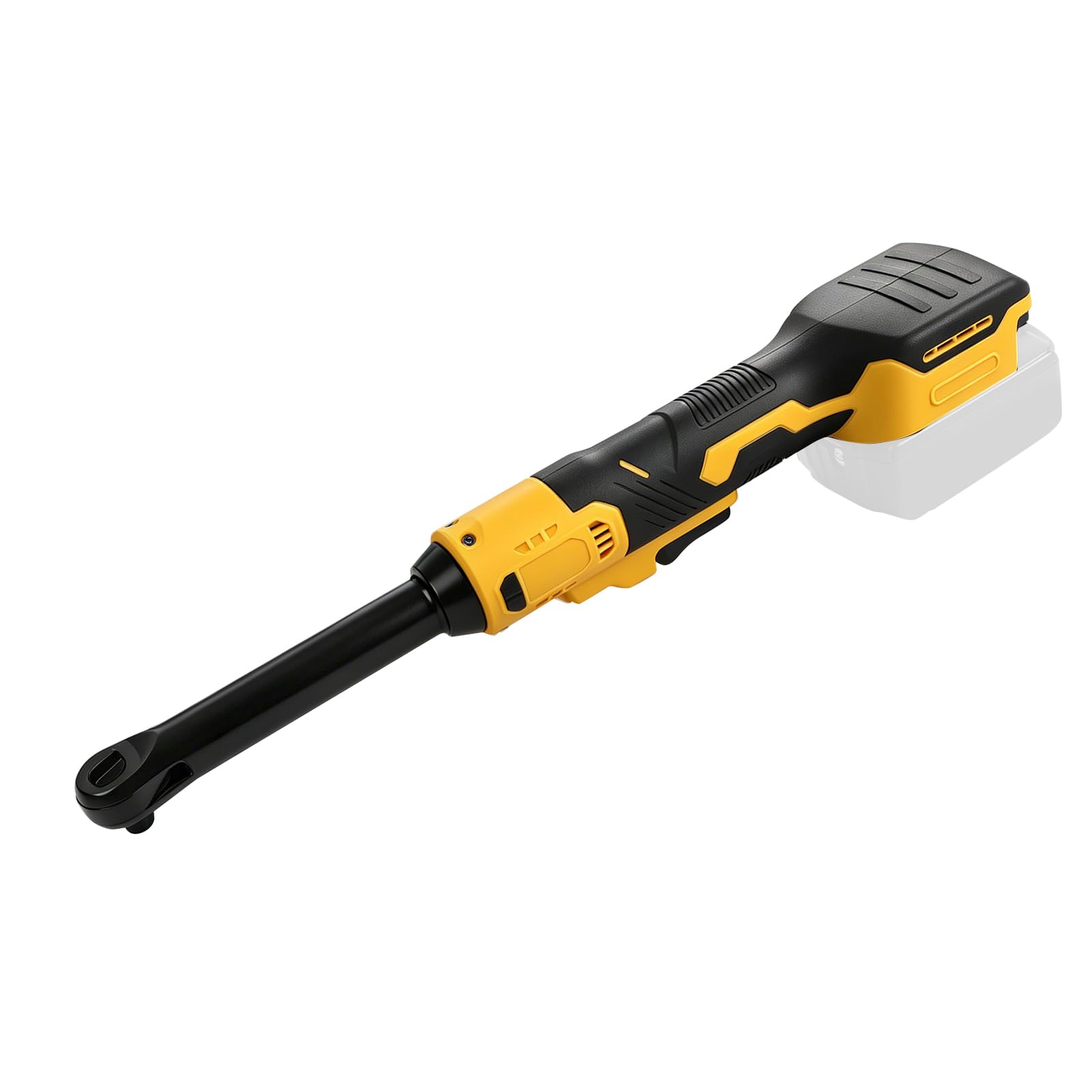 3/8" Extended Cordless Ratchet Wrench Compatible with Dewalt 18V 20V Battery, 400 RPM 80N.m Electric Ratchet Wrench with 16cm Long Rod and LED Light for Automotive Construction Projects