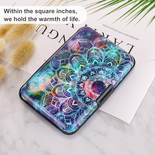 Image of ELFISH Mini RFID Aluminum Wallet Credit Cards Holder Business Card Case Metal ID Case for Men Women (Acolorful)
