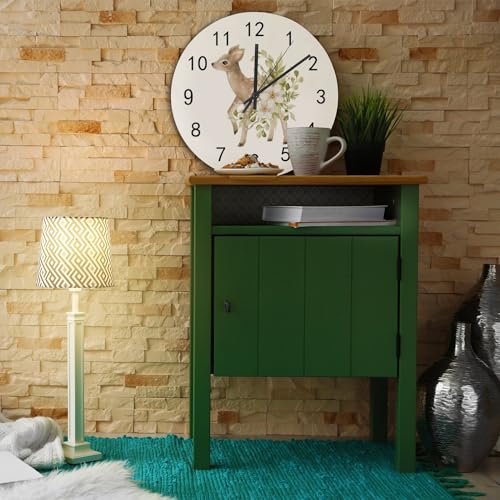 Wood-Wall-Clock-for-Living-Room-Decor-Cute-Deer-White-Flowers-Green-Leaves-118-Inch-Silent-Non-Ticking-Hanging-Round-Desk-Clocks-Battery-Operated-Easy-to-Read-Bathroom-Kitchen-Office Wood Wall Clock for Living Room Decor Cute Deer White Flowers Green Leaves 118 Inch Silent Non Ticking Hanging Round Desk Clocks Battery Operated Easy to Read Bathroom Kitchen Office