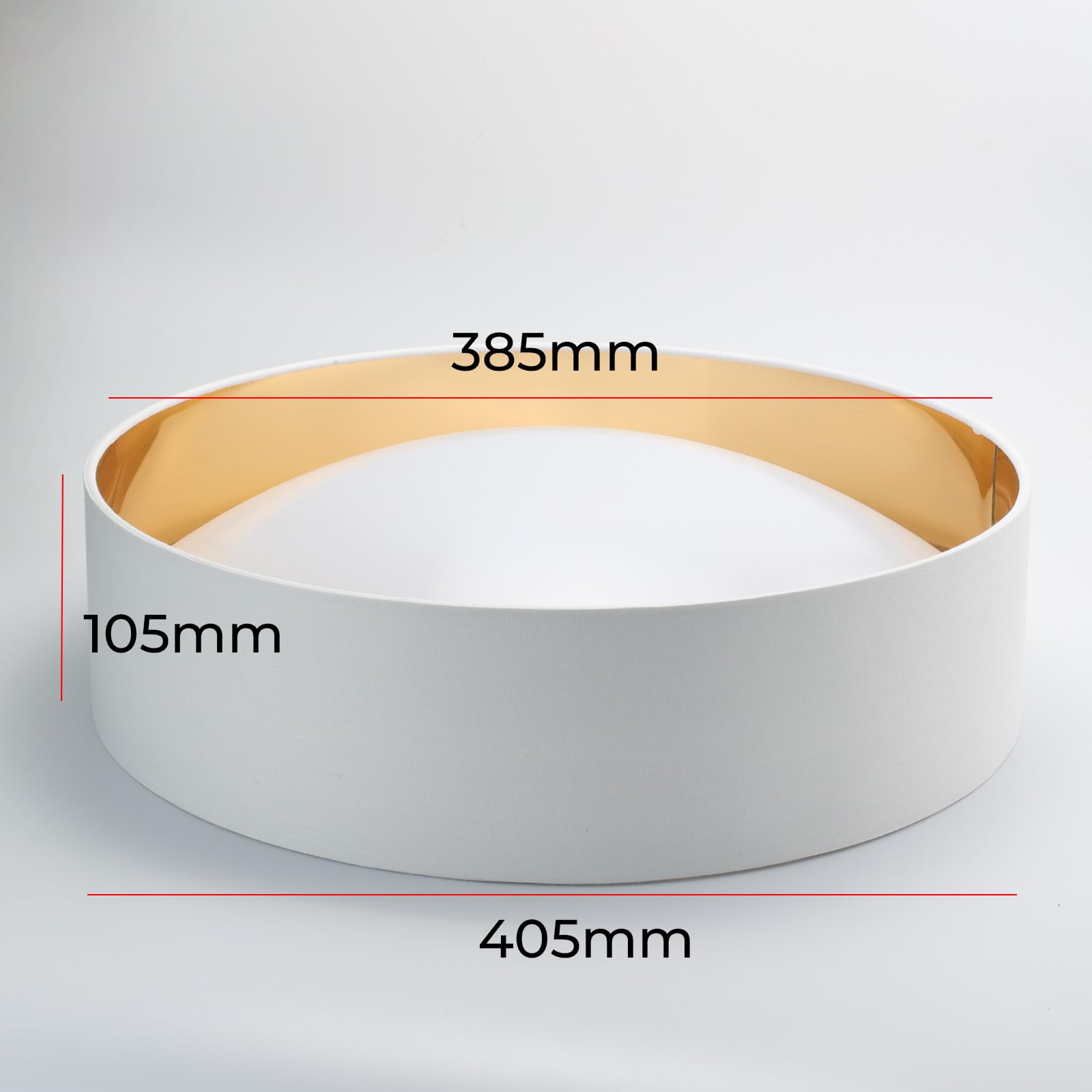 Alpinaluz Plafoniera LED da Soffitto Ø40 cm 30W Schermo Tessile Bianco con Interno Dorato Riflettente Luce Regolabile CCT 3000K/4000K/6000K Design Elegante per Soggiorno Camera