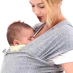 Wrap Sling de Bebê Carregador Canguru de Amarrar Little Beni (Cinza)