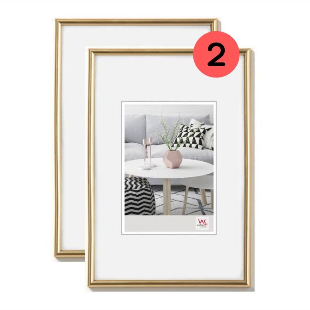 walther design Bilderrahmen gold 20 x 30 cm Doppelpack, Galeria Kunststoffrahmen KG030HD