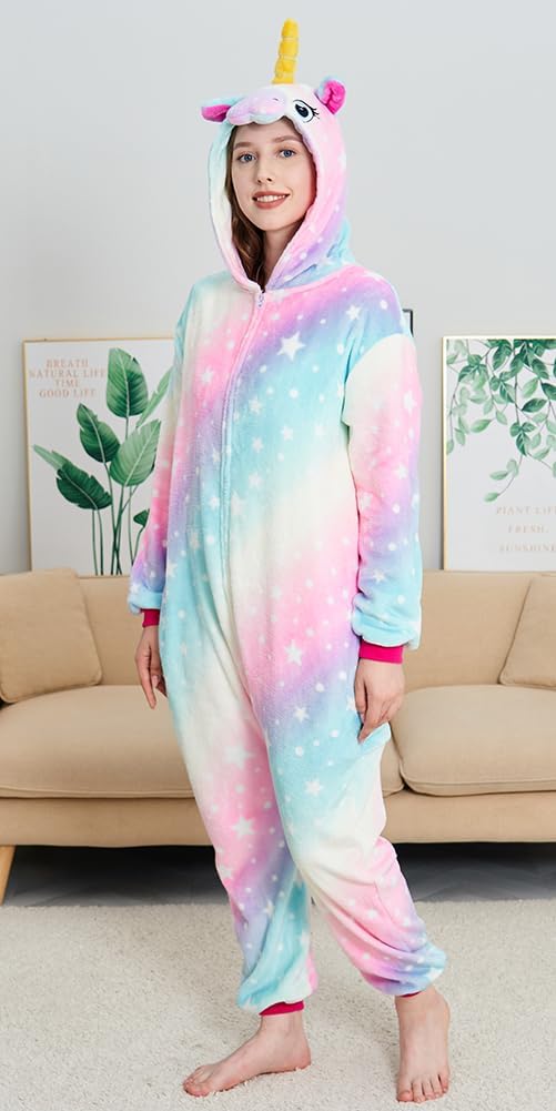 Adult Onesie Unicorn Pajamas for Women Adult Christmas Halloween Cosplay Costume Sleepwear - Image 2