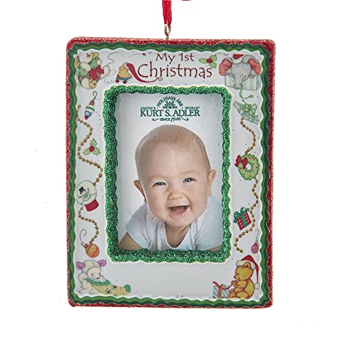 Kurt Adler My 1st Christmas Photo Frame Ornament 4.25-inch