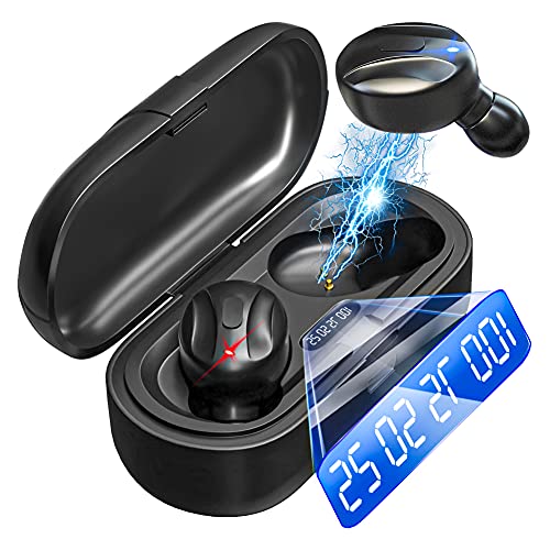 Wireless Earbuds Bluetooth 5.0 Mini Headphones, Hi-Fi Stereo in-Ear Earphones with 350Mah Charging Case, Touch Control, IPX5 Waterproof Headset with LED Display Built-in Mic for Sports, Workout, Gym