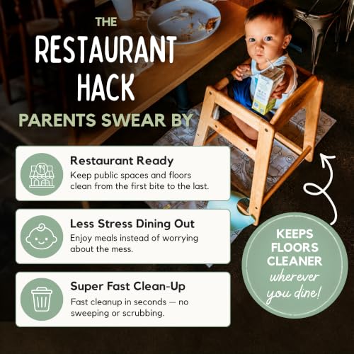Image of 60 Pack | Disposable Splat Mats | Biodegradable + Compostable | THEO'S MATS | Under Highchair Splat Mat for Floor | Baby Led Weaning Supplies | (THEO001)