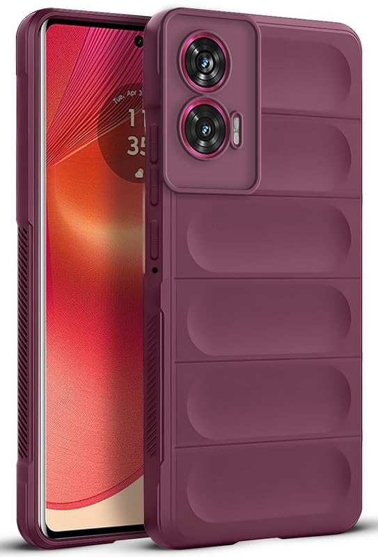 Mr. Case Liquid Silicone Case for Motorola Moto Edge 50 Fusion | Comfort Grip Soft Touch Matte TPU | - Wine Red