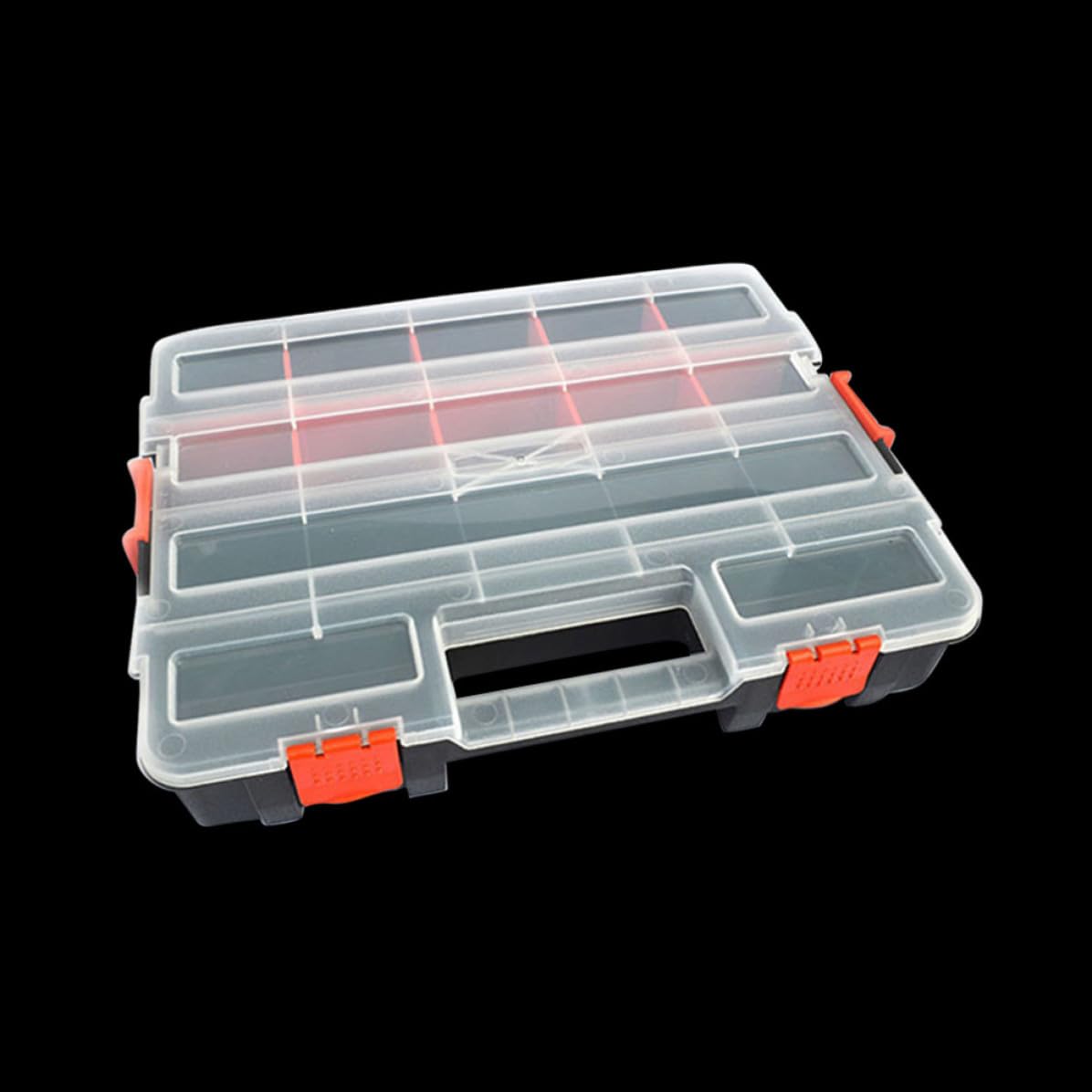 Caja Organizadora de Tornillos Portátil de Plástico Tapa y Asa Ergonómica, Organizador de Componentes Electrónicos Divisores Extraíbles, Almacenamiento Seguro para Trabajo y Hogar