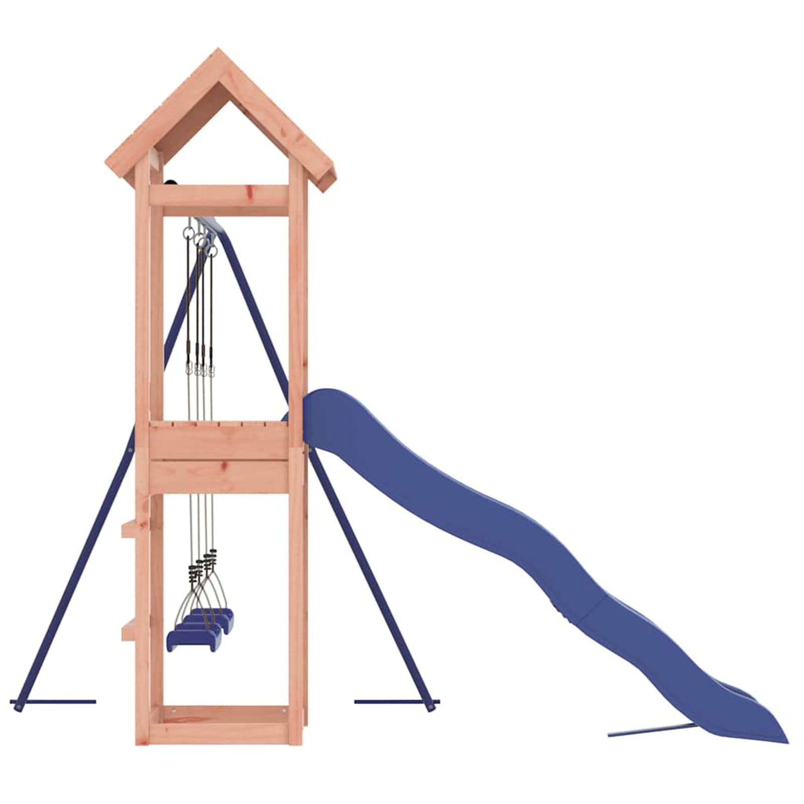Gecheer Set da gioco esterno in legno massello di Douglas, struttura robusta con altalena e scivolo, parco giochi per bambini da giardino