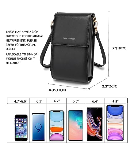 myfrdiay Roomy Pocket Small Crossbody Purse for Women, Flap Mini Shoulder Bag with 4 Credit Slots4