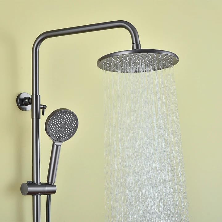 Image of X-XONIER Luxury Shower System, 3-in-1, Dazzling Large Overhead RainFall and 3 Way Multifunction Hand Held shower, Hot and Cold Mixer set, Mixer Hidden Tub Spout, (black)