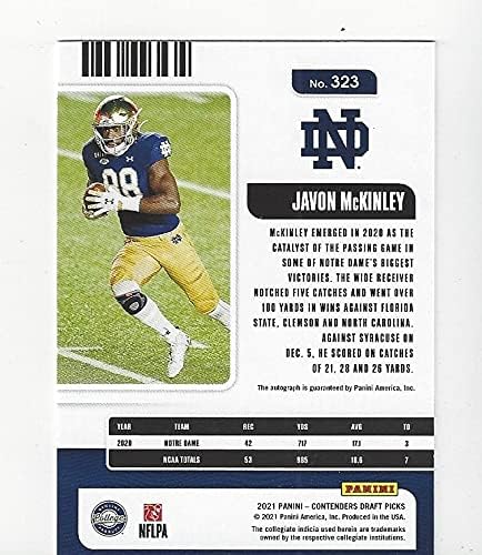 Javon McKinley Autographed Rookie Card College Ticket Special Insert Collectible Football Card - 2021 Panini Draft Pick Contenders Football Card #323 (Detroit Lions) Free Shipping
