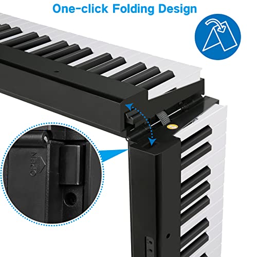 Hricane Folding Piano 88 Key Full Size Semi-Weighted Electric Keyboard Piano, Bluetooth Midi Portable Piano Keyboard, With Sheet Music Stand, Sustain Pedal And Piano Bag For Beginners #TOP7