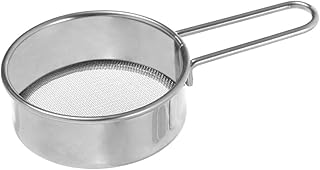 ステンレス製小麦粉ふるい メッシュ粉砂糖ふるい キッチン用ベーキングツール 粉の固まり解消と清掃簡単な手持ち式ふるい 家庭用