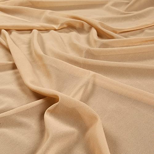 Power Stretch Mesh Fabric Nude, Fabric By The Yard #TOP3