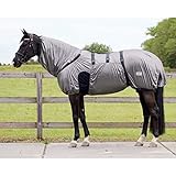  QHP Ekzemdecke Komfort Fester Hals großer Bauchlatz elastische Gehfalten grau (135 cm)