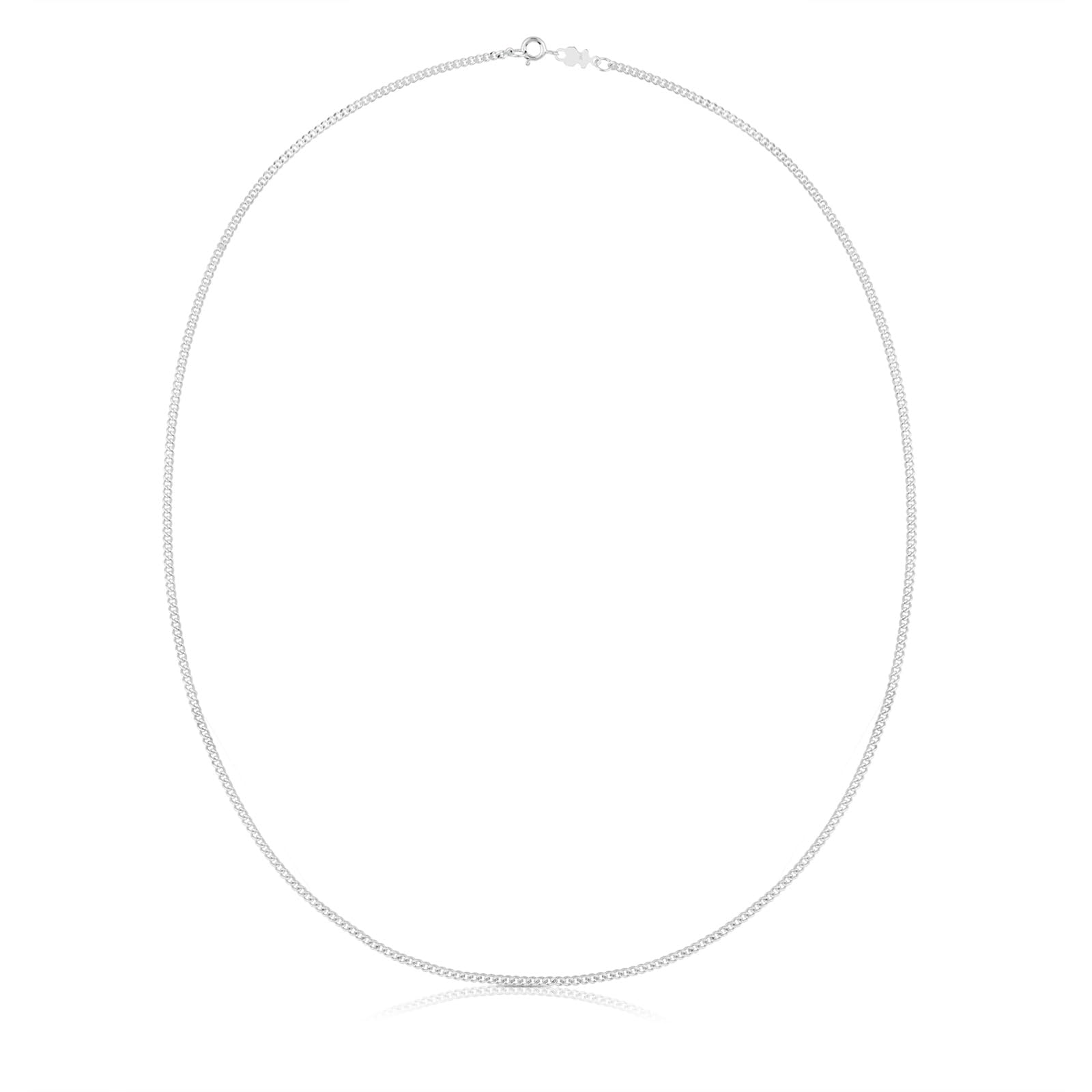 TOUS Cadena Mediana para Mujer de Plata de Primera Ley Cordón, 60 cm de Largo, Colección Basics