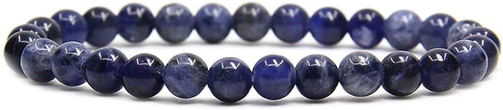 Angelstones Handmade Natural Healing Gemstone 6mm Round Beads Stretch Crystal Bracelet 7 Inch Unisex