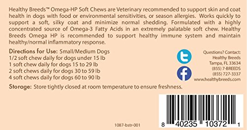 Image of Healthy Breeds Boston Terrier Omega HP Fatty Acid Skin and Coat Support Soft Chews 60 Count