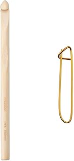 ChiaoGoo Knitting Needles Crochet Hook Wooden Size US U (25mm) Bundle with 1 Artsiga Crafts Stitch Holder 1022-U
