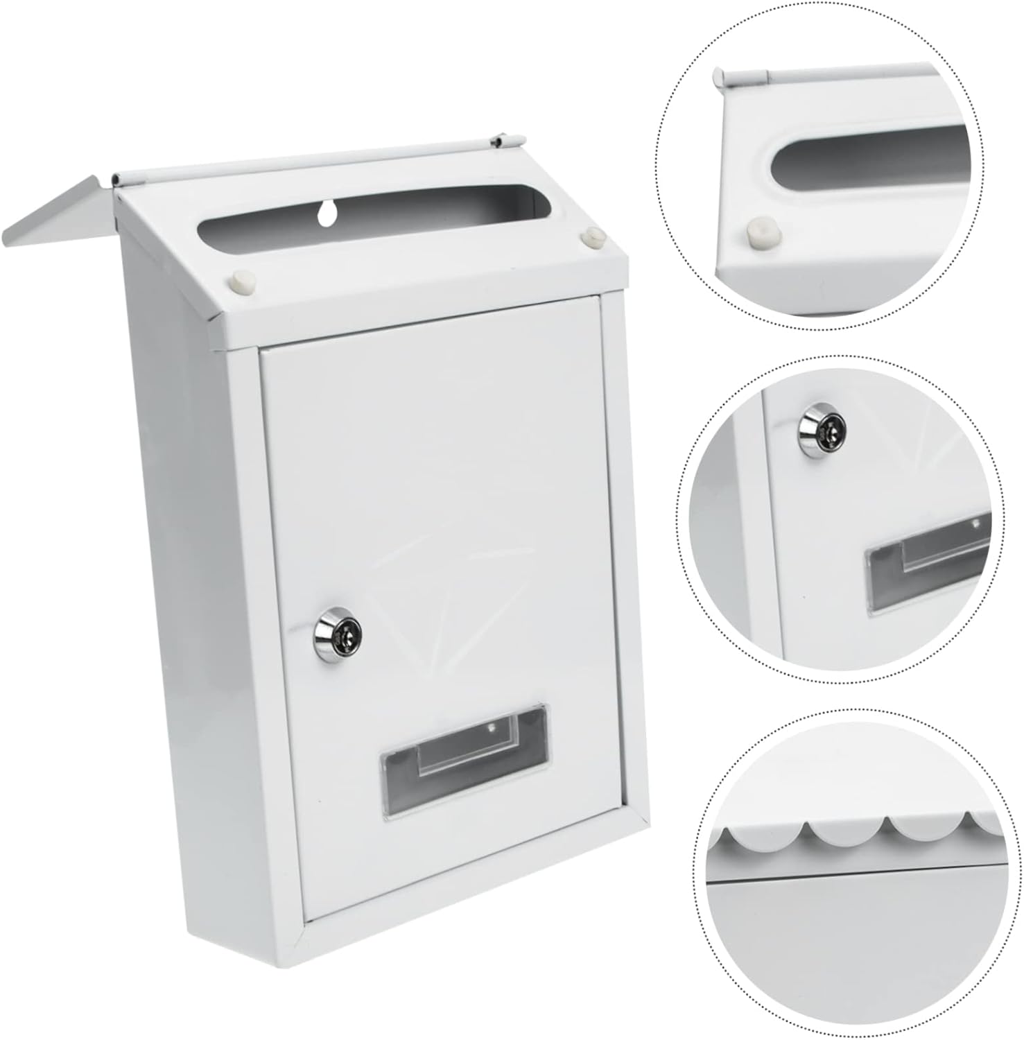 POPETPOP Outdoor Retro Mailbox Lockable Wall Mount Letter Box Design for Home and Office Easy Installation Vintage Style for Garden and Porch Decor