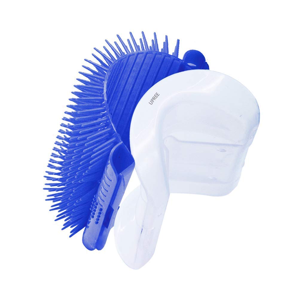 UPREE Self Groomer with Catnip,Cat Wall Corner Massager Cat Brush Cat Toy Bule…