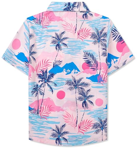 Image of SANGTREE Girls & Women's Hawaiian Shirts Button Down Short Sleeve Floral Tropical Shirt Beach Vacation Blouse Tops