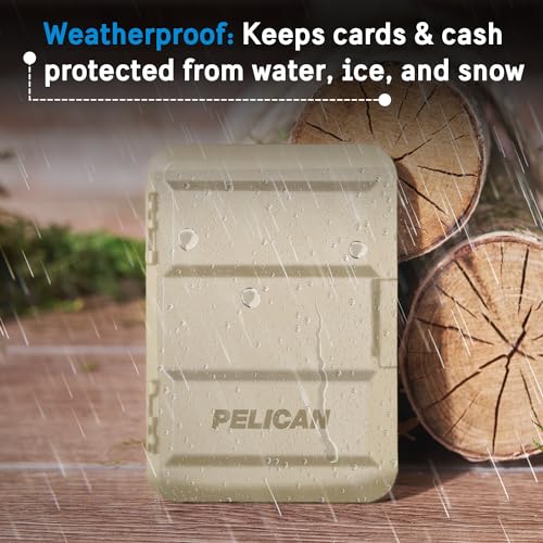Image of Pelican MagSafe Wallet for iPhone - Heavy Duty MIL-STD Snap-On Phone Magnetic Wallet and Phone Card Holder - Detachable and Slim Hard Case for iPhone 17 Pro Max /16 Pro Max /15 /14 /Pixel 10- Desert Tan