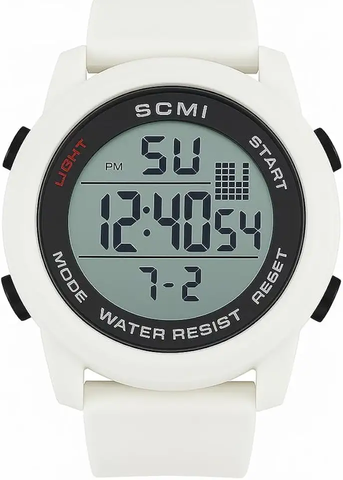 Relogio Digital masculino Esportivo, Resistente à Água, Display LCD, Pulseira de Silicone, resistente multifuncional, academia, corrida, leve