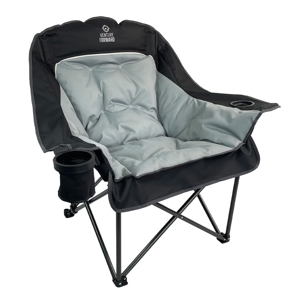 Venture Forward Oversized Folding Camping Chair - Portable and Comfortable, 400 lbs. Weight Capacity - Perfect for Camping and Outdoor Activities