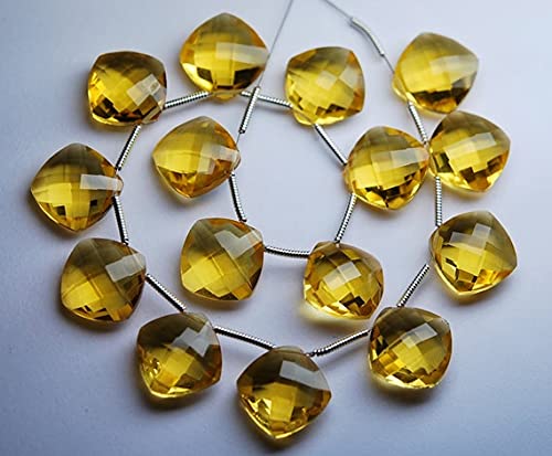 Citrine briolette coussin 11x11mm pour illuminer vos tenues de soirée en boucles d'oreilles