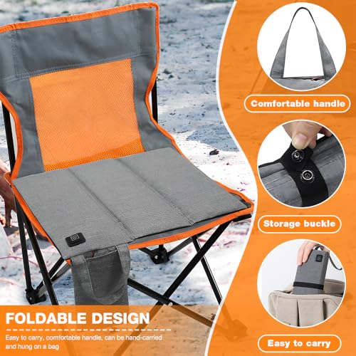 Pengrity Beheiztes Sitzkissen USB, Faltbares Heizkissen Kabellos, Heizkissen Outdoor Tragbares mit 3 Einstellbare Temperatur, Wärmekissen Elektrisch Kabellos für Outdoor und Indoor, Camping Rollstuhl