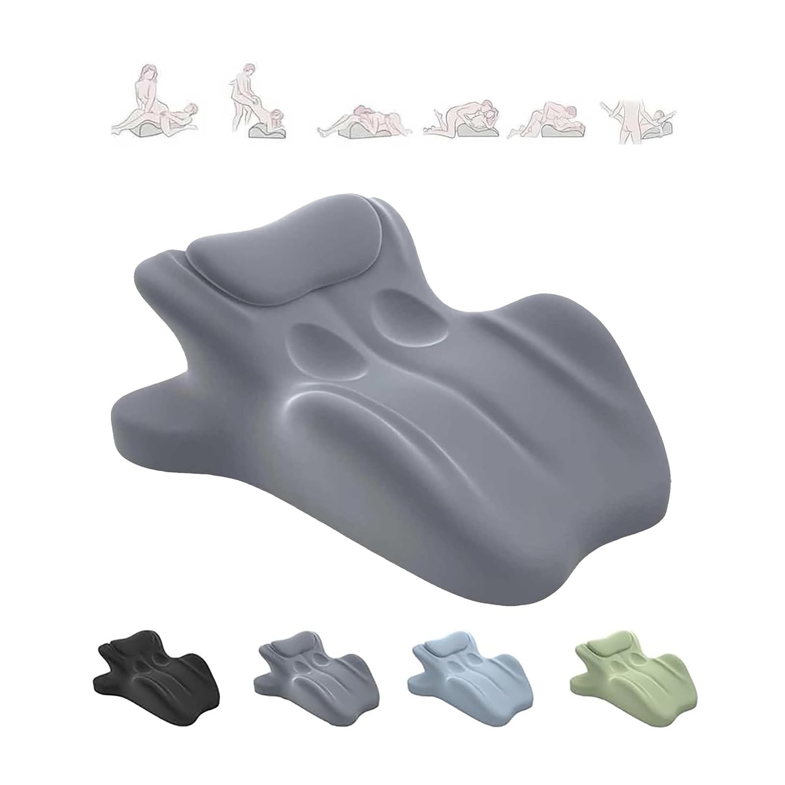 Cuscino per coppia ChiroMonk, cuscino per coppia a 27 gradi per l'intimità, cuscino a cuneo in memory foam per supporto intimo e schiena, cuscini per coppias con funzione di rimbalzo (Gray)