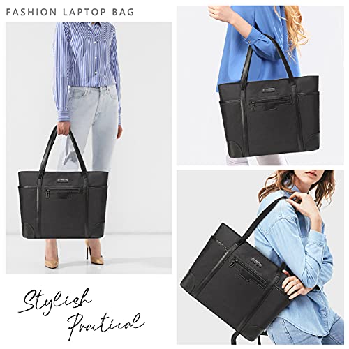 Laptop Bag for Women,ChaseChic Waterproof Classic Teacher's Tote Bag 15.6in Computer Work Bags for Women with Luggage Strap2