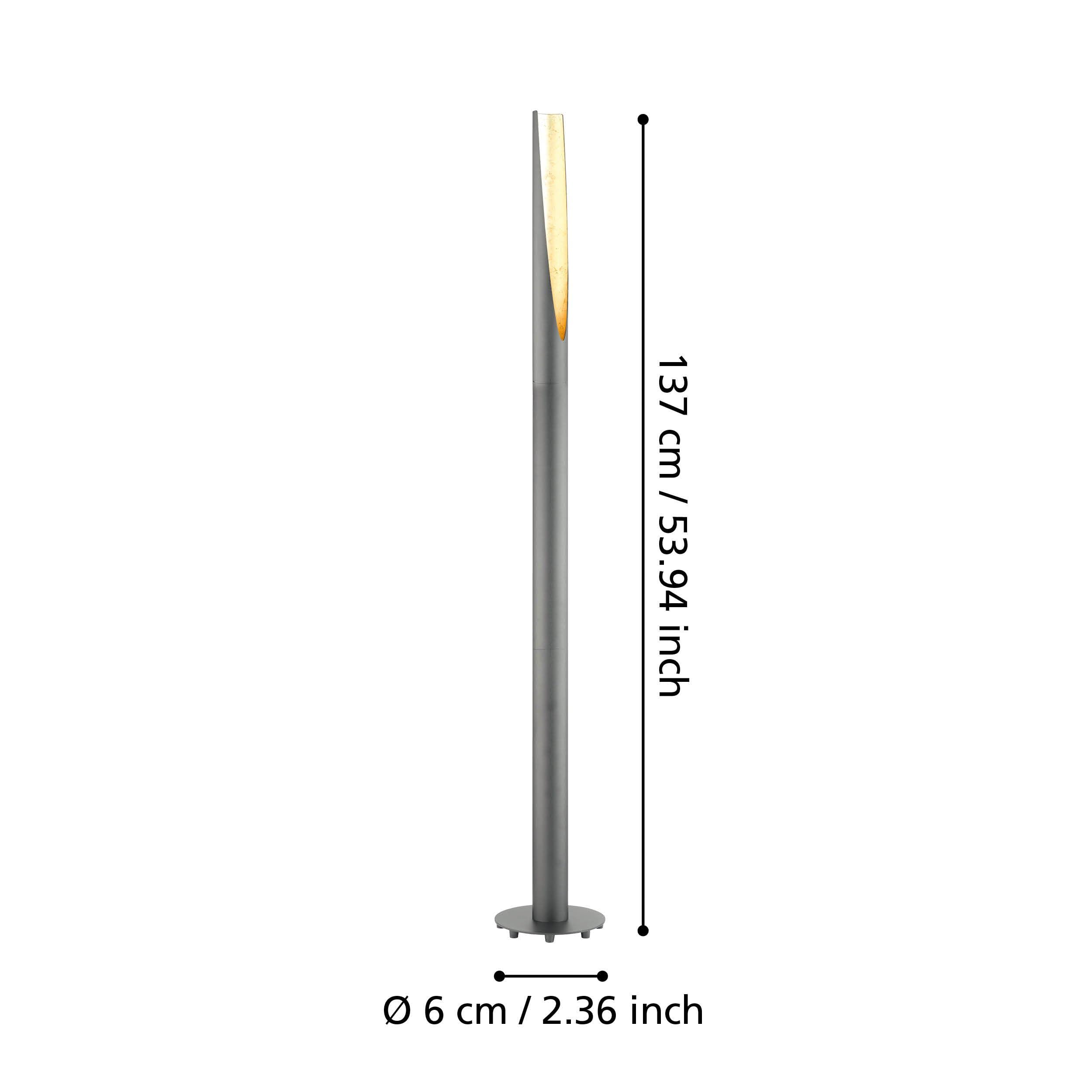 EGLO Stehlampe Barbotto, Eck Standleuchte Stablampe | aus Metall in Schwarz und Gold, GU10 Fassung, inkl. Trittschalter