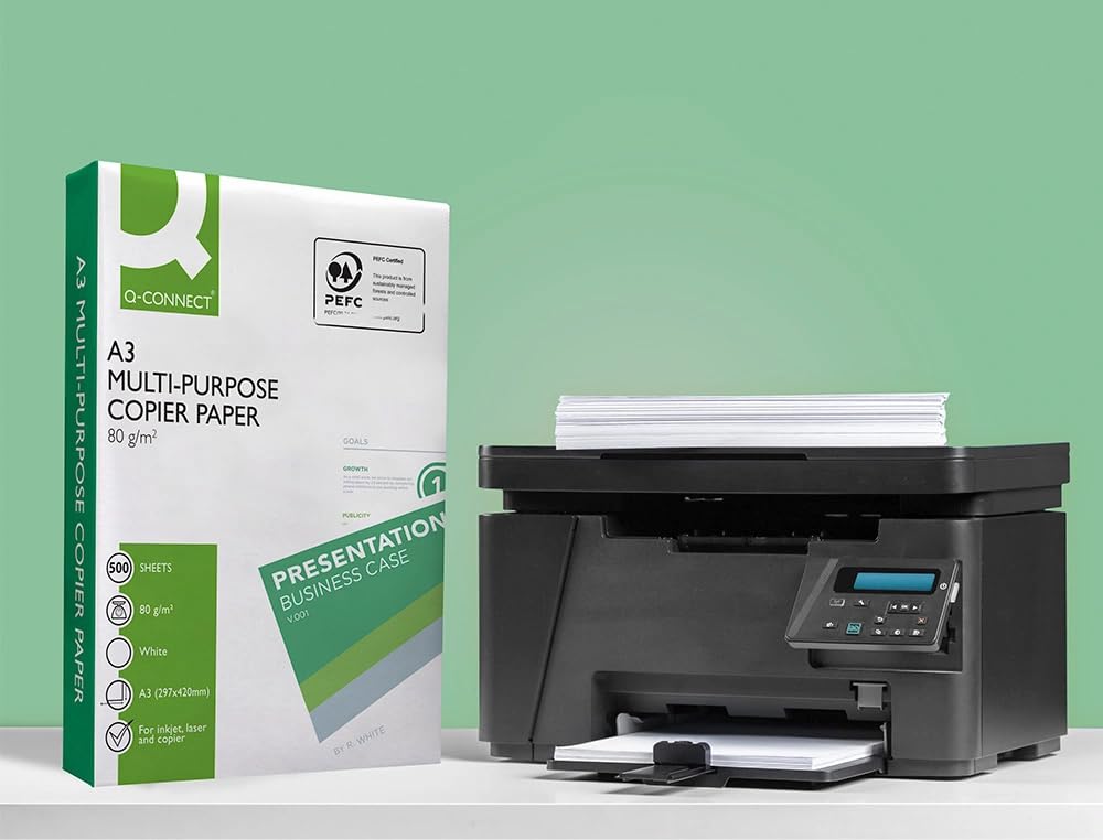 Papel Fotocopiadora Q-connect Din A3 80gr. 3 Paquetes de 500 hojas (1500 Hojas)