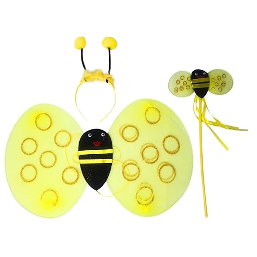 Kit Fantasia Asa Abelhinha Luxo Tiara/Varinha Infantil