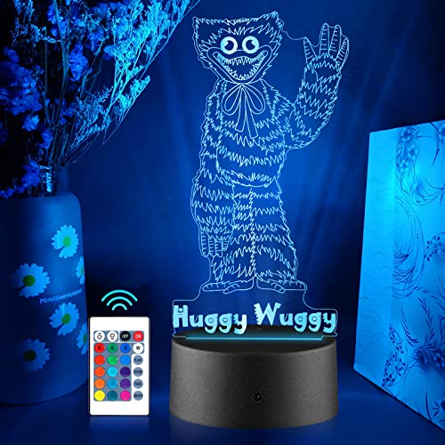 Faminess Huggy Light Huggy Toy 3D Night Lamp with 16 Colour Changes Birthday Christmas Gifts for Kids Boys Girls Bedroom Office Decor