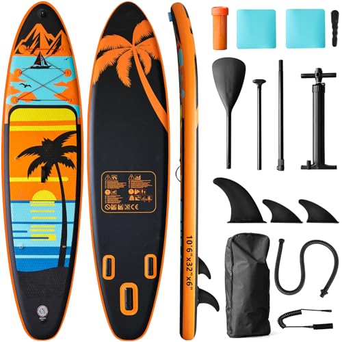 Planche de paddle gonflable 320 * 81 * 15cm avec 3 ailerons et pompe haute pression