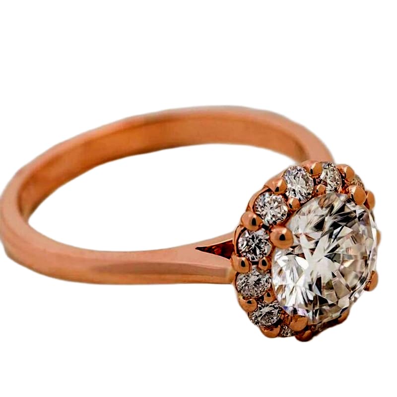 Bague imposante argent 925 pierre CZ anneau plaqué or halo