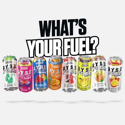 Ryse Fuel Sugar Free Energy Drink | Vegan Friendly, Gluten Free | No Fillers & No Artificial Colors | 0 Calories | 200Mg Natural Caffeine | 12 Pack (Baja Cooler) #TOP6