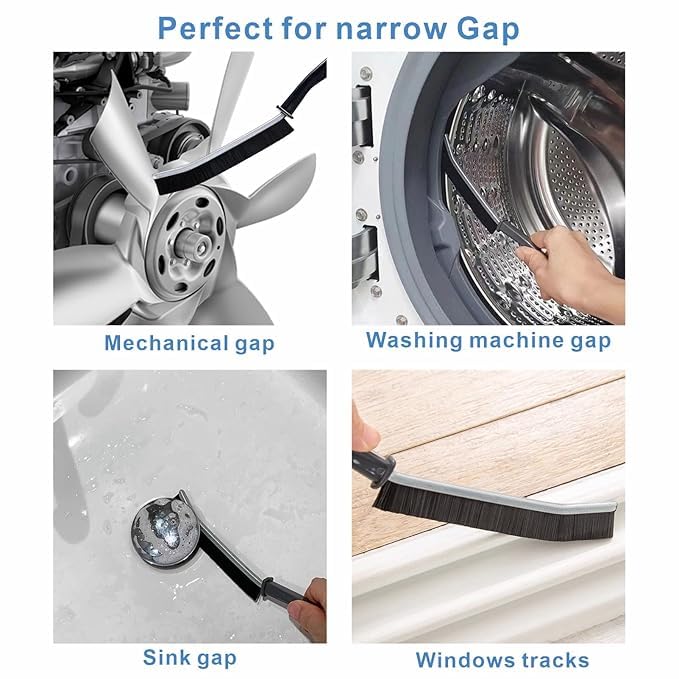 Image of Gap Cleaning Brush Multi-Purpose Door Window Track Deep Cleaning Brush Supplies,Bathroom Gap Cleaning Brush (3, Black)