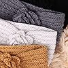 DRESHOW 4 Pièces Bandeau Cheveux pour Femme Bandeaux Hiver Serre-Tête Tricoté Oreille Réchauffeur Chaud Noué Bande Elastique Cheveux #5