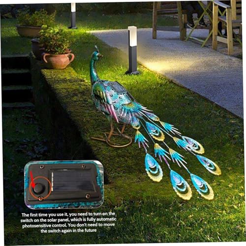 Lampe de jardin paon solaire à LED en métal pour remplacer vos éclairages fragiles - 3